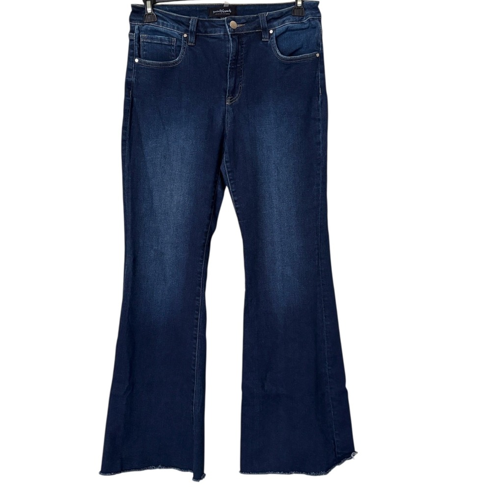 Risen Jeans Womens 30 Flare Jeans Dark Wash Boho Retro Minimalist Casual Western